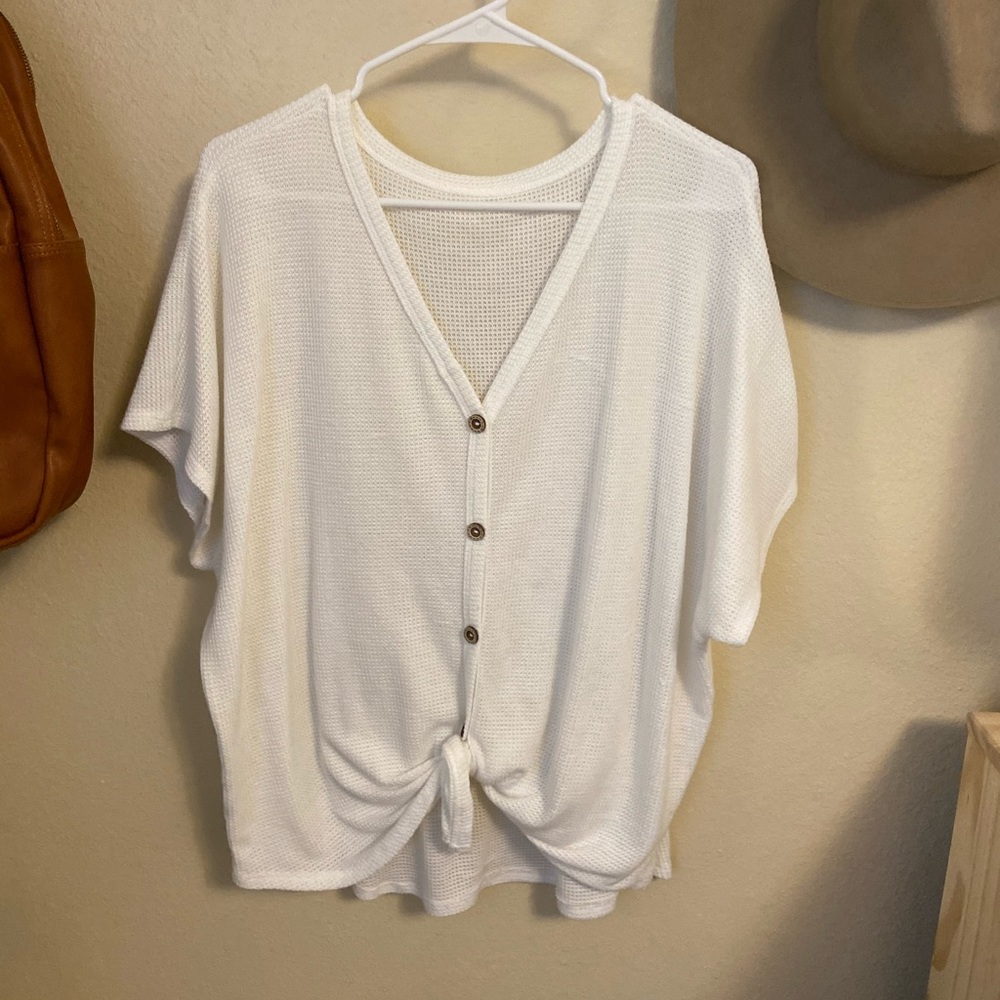 Waffle knit top